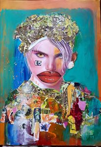 Don't F**k With Me — Zelfportret Mixed Media Collage