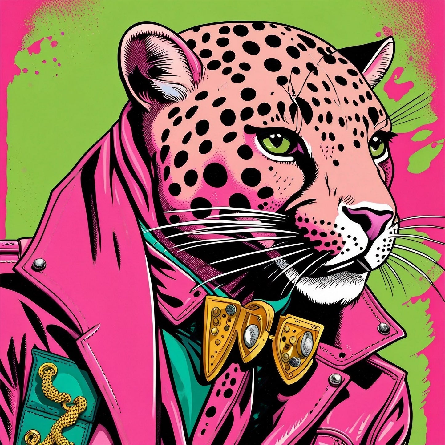 Tiger In Jacket Pop Art By Nik Vee